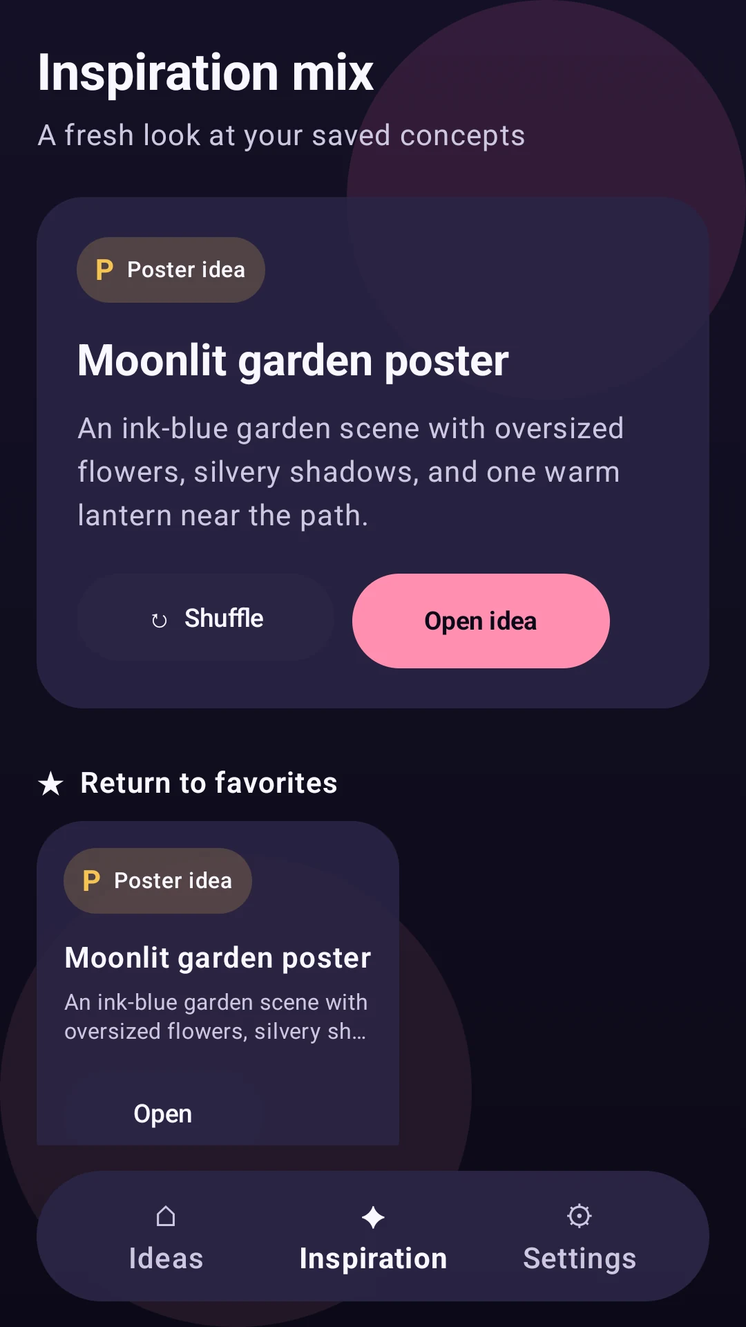 Canvas Chronicle inspiration screen